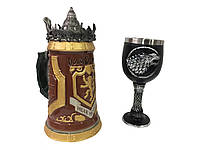 Подарочный Набор Кружка Game Of Thrones House Lannister Stein Игра Престолов Дом Ланнистеров и Дом Старков