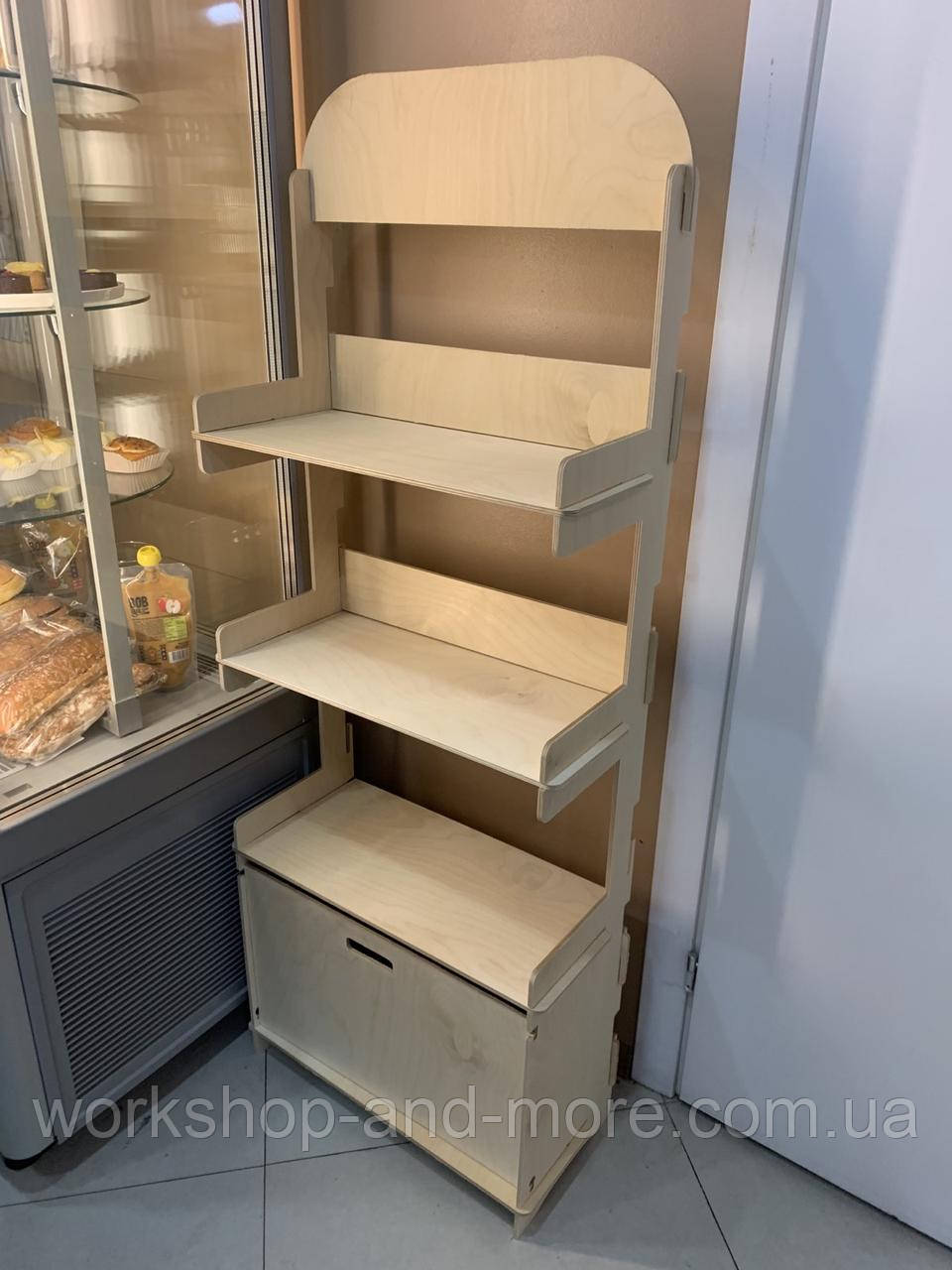 Стеллаж полки для магазина кофейни ресторана из березовой фанеры ...