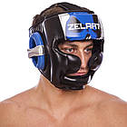 Шолом боксерський із повним захистом Zelart 1320 розмір L Blue-Black, фото 4