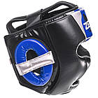 Шолом боксерський із повним захистом Zelart 1320 розмір L Blue-Black, фото 3