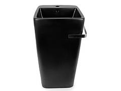 Aqua Умивальник підлоговий з рушником 9412B-M чорний матовий NEWARC