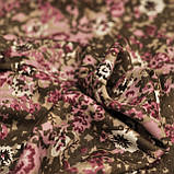 Штапель принт "дрібна квітка акварель" рожевий, фото 2