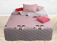 Розовое покрывало на полуторную кровать 160 на 212 см. R7624 pink