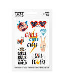 Тимчасові тату Girls Power mix, фото 3