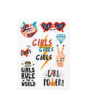 Тимчасові тату Girls Power mix, фото 4