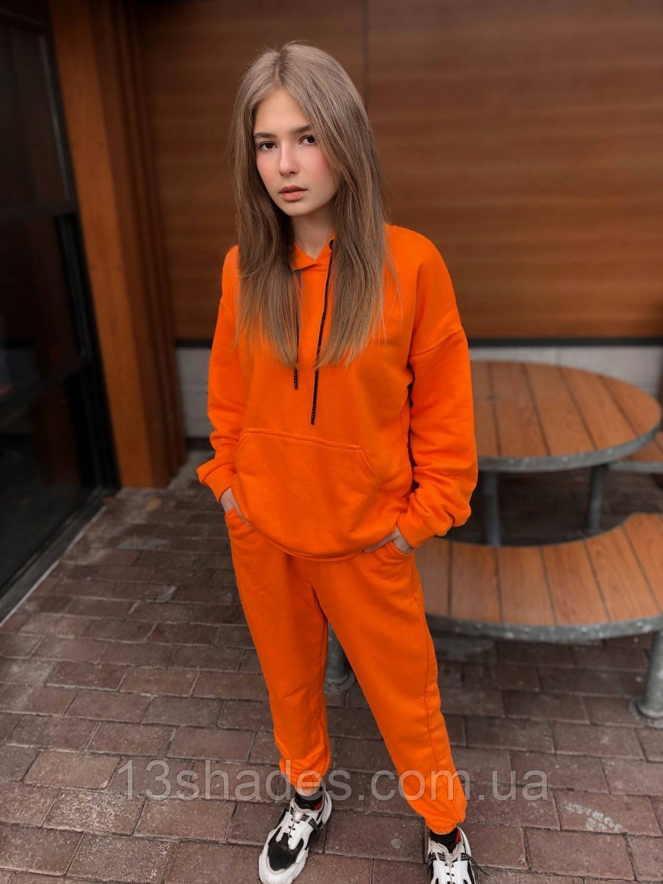 Жіночий спортивний костюм оверсайз жовтогарячий Київ, фото 1