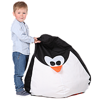 Детское бескаркасное кресло-груша "Пингвин" 90х60 (черный/белый) Oxford 600 Den