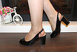 Босоножки женские черные на каблуке Б1086, фото 6