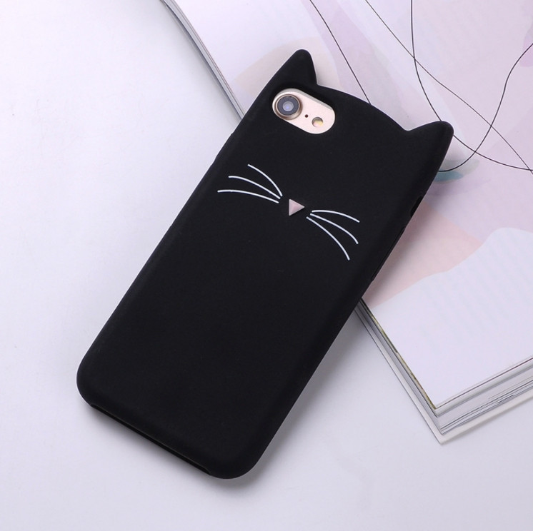 3D Чохол для iPhone 6 Plus/6s Plus Котик з вушками і вусиками, фото 1