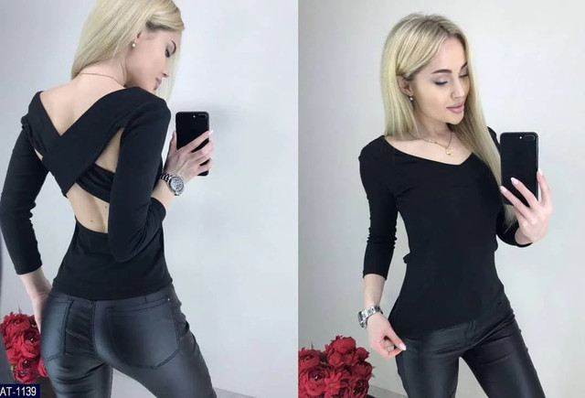 Жіноча стильна кофточка з відкритою спиною