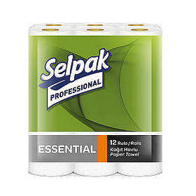 Паперові рушники целюлоза Selpak Professional Essential двошарові 12,5 м. 12 шт.