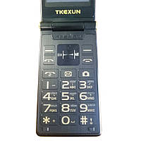 Мобільний телефон Tkexun M2 black (Yeemi M2-C) зручна кнопкова розкладачка бабушкофон, фото 2
