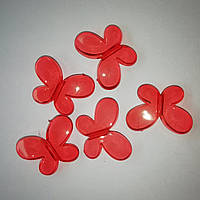 Намистини "Метелик" червоний 24 х 14 мм акрил 500 грам
