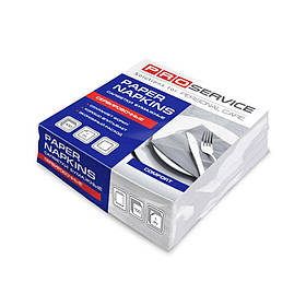 Серветки банкетні PRO-Service одношарові білі 1/8 складання 100 шт.