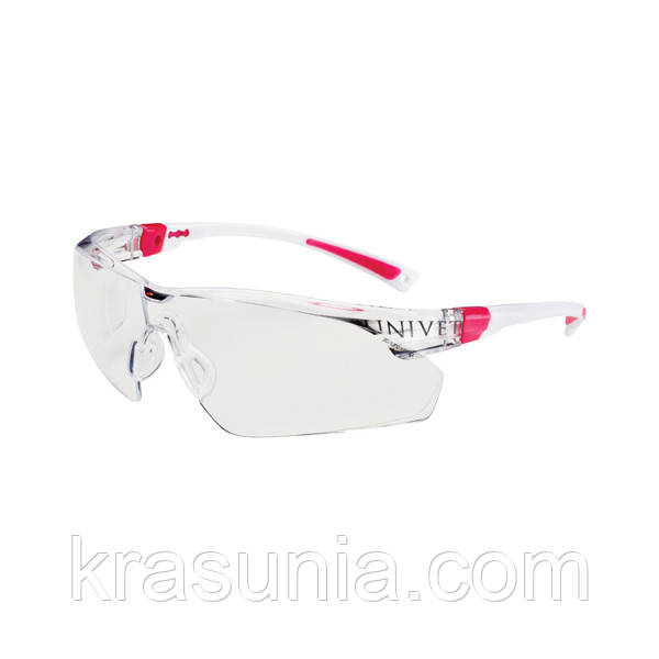 Окуляри захисні незапотеваючі з покриттям від подряпин біло-рожеві, 506U Univet