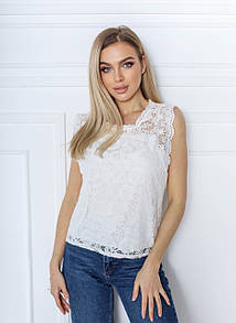 Біла жіноча блузка мереживо