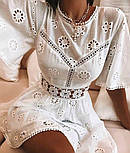 Сарафан плаття біле прошва приталене з мереживом, фото 10