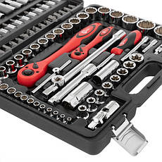 Набір інструментів 1/2" & 1/4", 108ед., Cr-V INTERTOOL ET-6109, фото 3