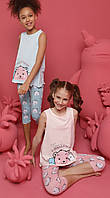 Пижама детская для девочки (майка на широкой бретели+бриджи), Donella (размер 6/7)