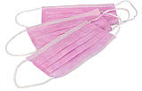 Маска медична MEDICOM Safe+Mask Economy, Рожевий 50 шт, фото 3