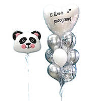 Воздушные шарики на день рождения с фольгированной фигурой Панда