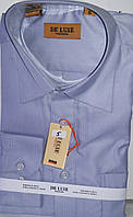 Рубашка мужская De Luxe vd-0005 серая в мелкую полоску классическая с длинным рукавом