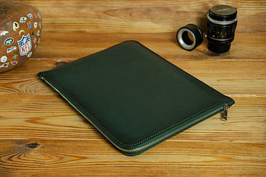 Шкіряний чохол для MacBook Дизайн №41, натуральна шкіра італійський Краст, колір Зелений