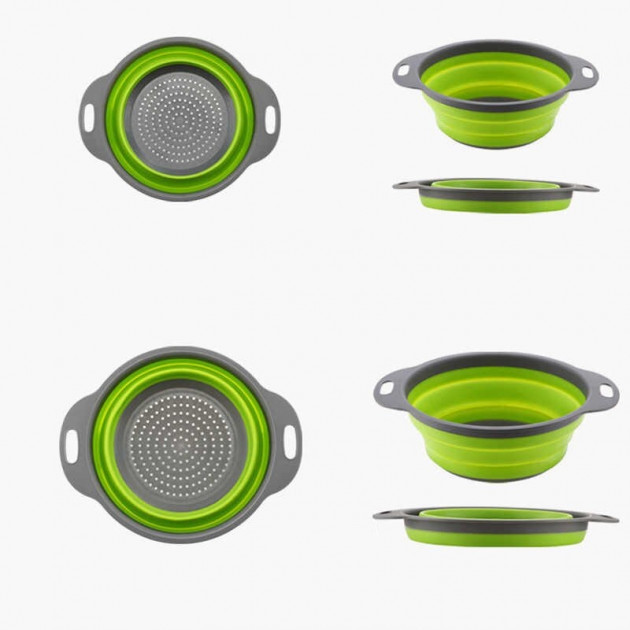 Друшляк силіконовий складаний Collapsible filter bassets, діаметр 20 см, фото 1