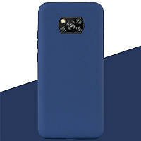 Чехол Fiji Soft для Xiaomi Poco X3 силикон бампер темно-синий