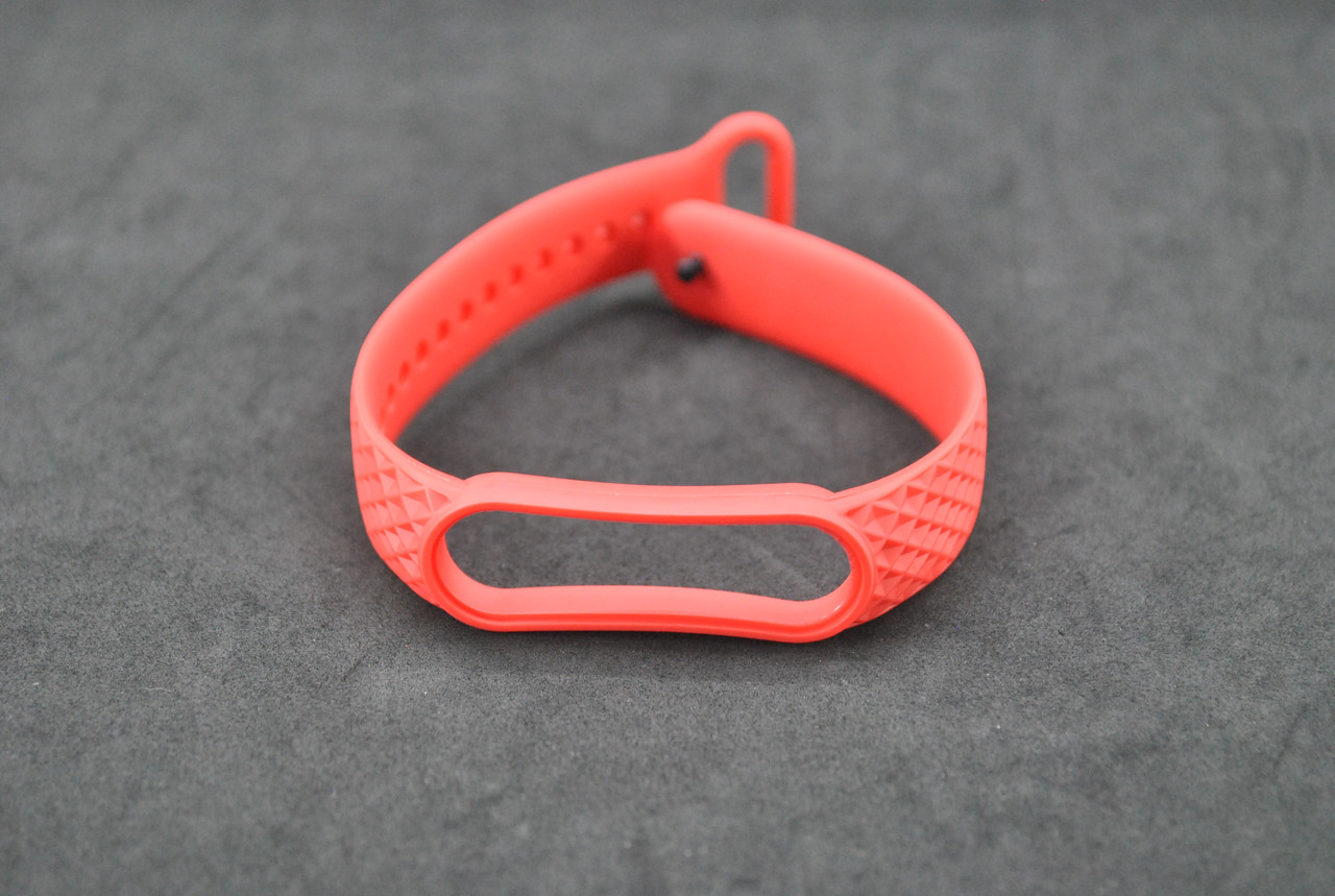Ремінець силіконовий для фітнес браслета Mi Band 5/6 Ромб Red