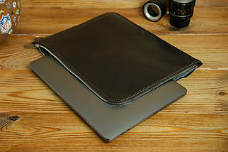 Шкіряний чохол для MacBook Дизайн №41, натуральна шкіра італійський Краст, колір Кава, фото 2