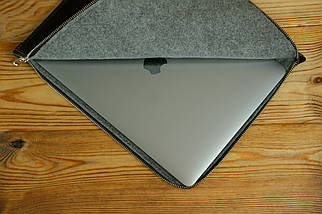 Шкіряний чохол для MacBook Дизайн №41, натуральна шкіра італійський Краст, колір Кава, фото 3