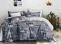 Комплект постельного белья полуторный из сатина Grey Love 147х217 см