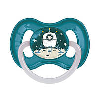 Пустышка латексная круглая (0-6 мес.) синяя Canpol Babies Space (5901691811454)