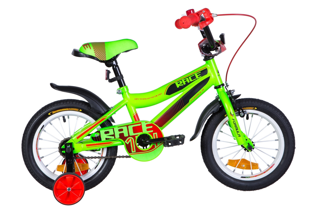 Дитячий велосипед FORMULA RACE 14" (салатово-чорний з червоним)