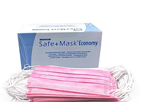 Маска медична MEDICOM Safe+Mask Economy, Рожевий 50 шт