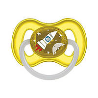 Пустышка латексная круглая (0-6 мес.) желтая Canpol Babies Space (5901691811461)