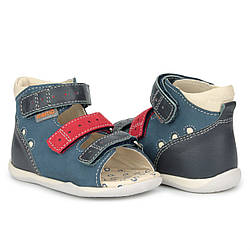 Босоніжки ортопедичні для дітей Memo Dino Сині 1DA