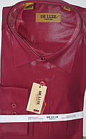 Рубашка мужская De Luxe vd-0009 красная в мелкую полоску классическая с длинным рукавом 39