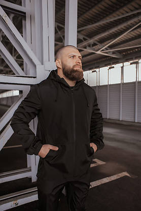 Костюм Чоловічий чорний осінній Intruder Softshell Light Куртка чоловіча весняна + штани демісезонні, фото 3