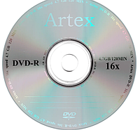 Диск DVD-R для видео Artex 16x Bulk/50