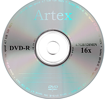 Диск DVD-R для відео Artex 16x Bulk/50