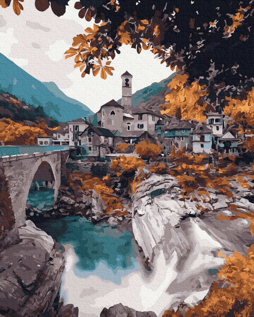 Картини за номерами 40×50. «Розкиданий готель» Кориппо. Швейцарія Brushme