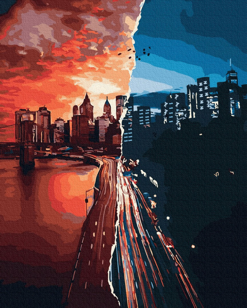 Картини за номерами 40×50. Нью-Йорк вдень і вночі Brushme