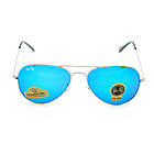 Окуляри Ray Ban Aviator silver - blue, фото 3