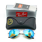 Окуляри Ray Ban Aviator silver - blue, фото 5