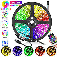 Світлодіодна стрічка 5050 RGB 5 м від usb 5 V з Bluetooth (керування через телефон)
