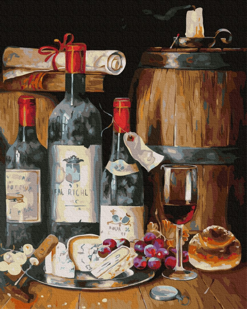 Картини за номерами 40×50. Натюрморт: Винний набір гурмана Brushme