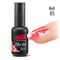 PNB Blur Ink № 05 Red - аква-чернила для дизайна ногтей (красный), 4 мл