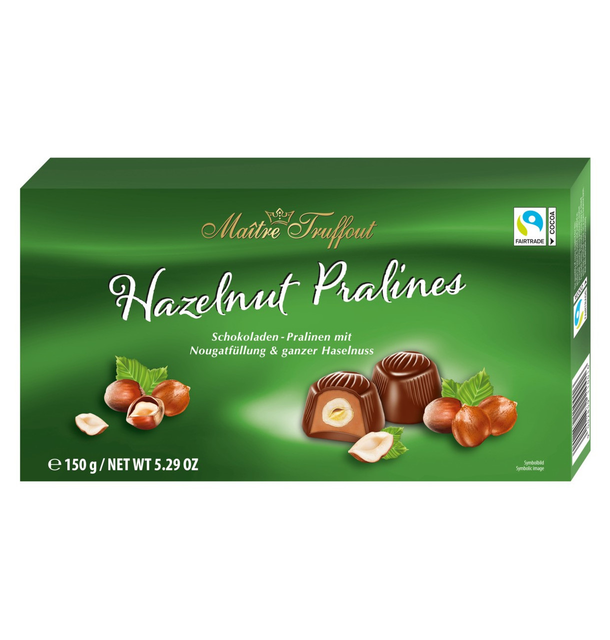 Цукерки Шоколадні Maitre Truffout Hazelnut Pralines з праліне 150 г Австрія